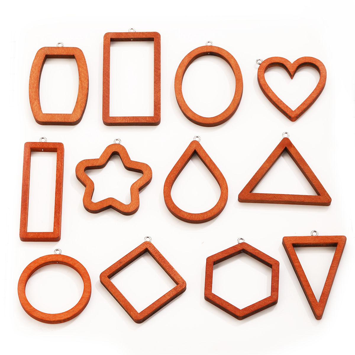 Uv Resin - 10 Stück Dreieckige und Rechteckige Holz-Geometrie-Anhänger
