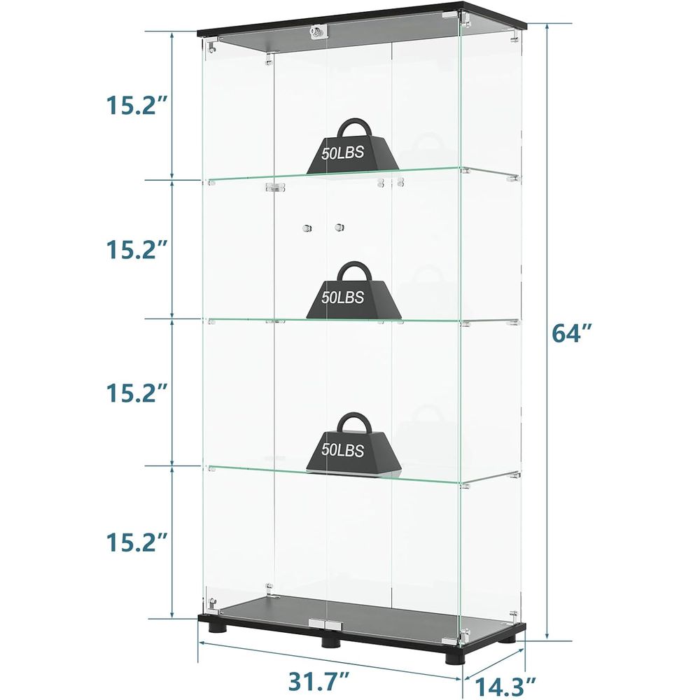 Glasvitrine mit 4 Regalen, Dop – Glass Bed Bewertung und Preis